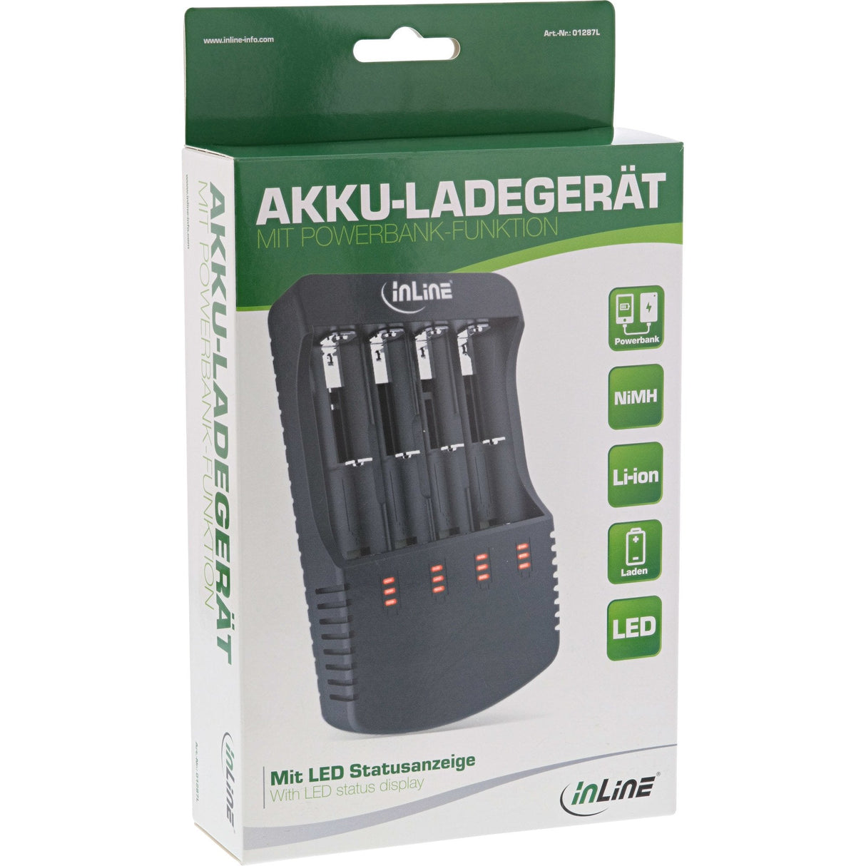 Cargador Inline Para Baterías De Litio Y Nicd+Nimh, Con Función Powerbank