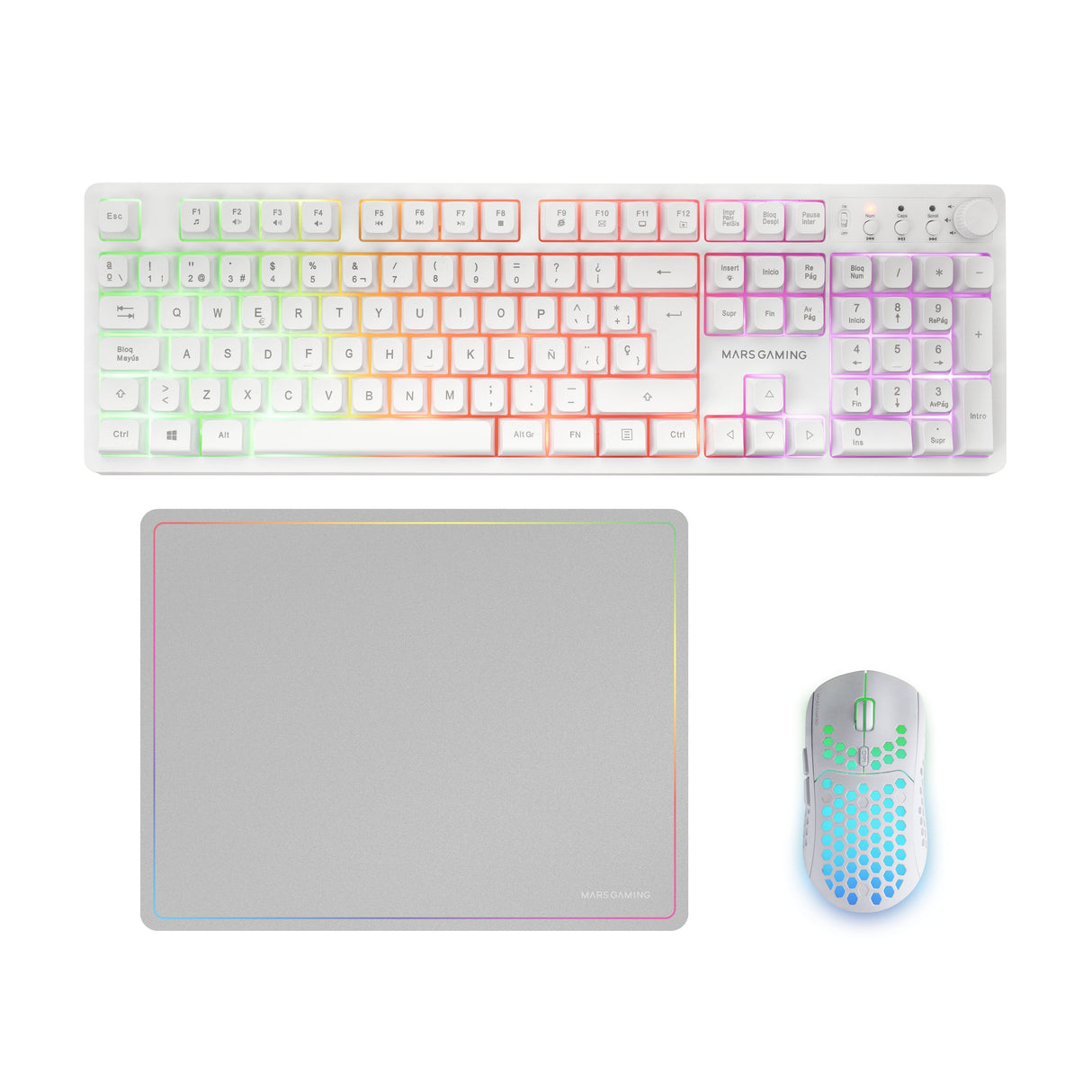 Pack Gaming Mars Gaming Mcpwx Teclado Inalámbrico + Ratón Inalámbrico + Alfombrilla