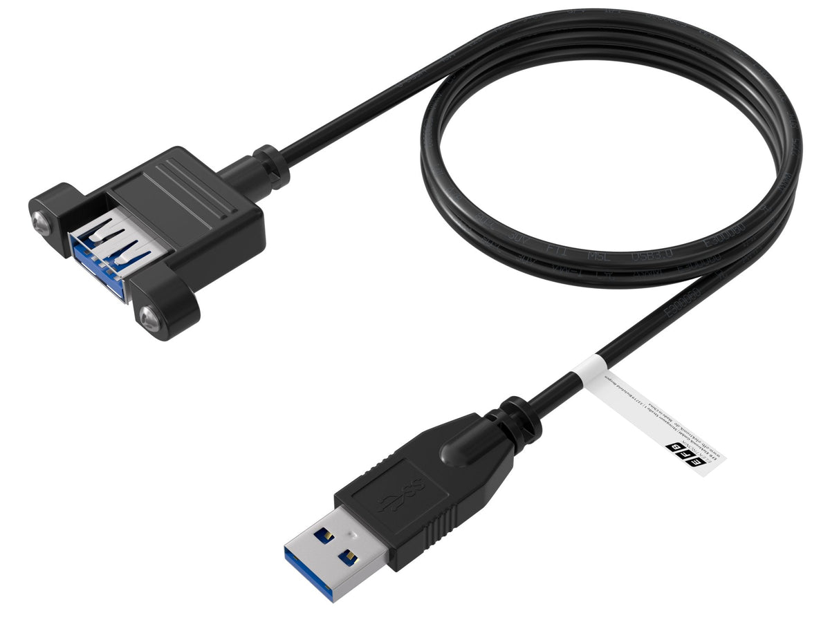 Efb Usb3.0 Cable Alargador A-A,St.-Conector Hembra Empotrable 1,0m Negro