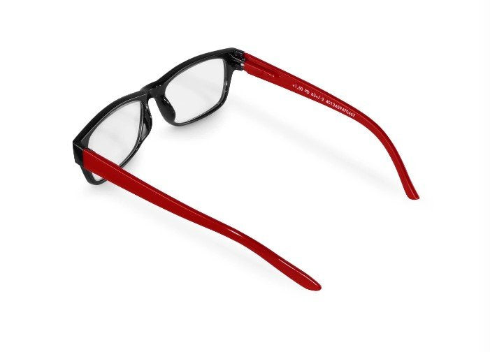 Hama Gafas De Lectura De +2.5 Dioptrias - Montura De Plastico Reciclado - Unisex - Negro Y Rojo