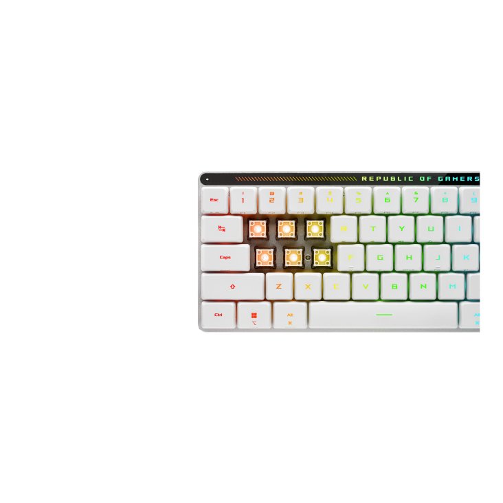 Teclado Frances Asus Rog Falchion Rx Low Profile Usb + Rf Wireless + Bluetooth Blanco