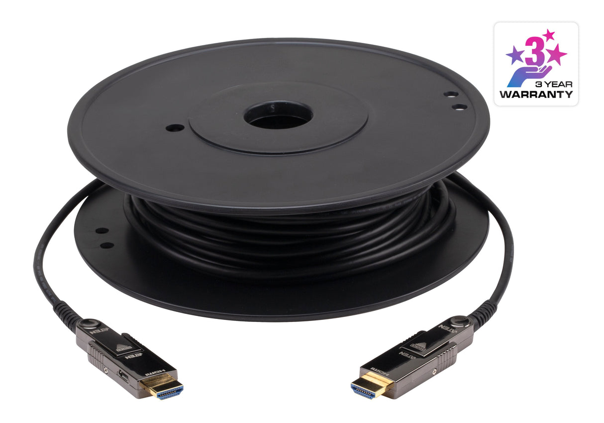 Cable Hdmi A-A 60 Metros Optico Activo 4k 60hz 18gbps Aten Cable Aoc Aten Conector Desmontable
