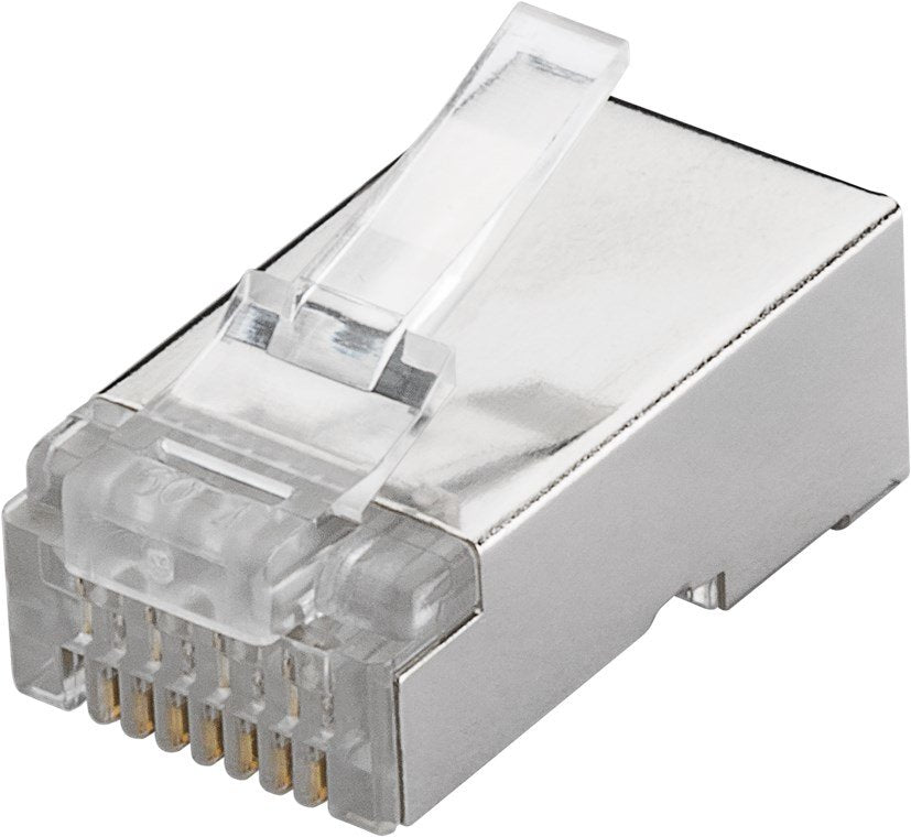 Conector Modular Cat 6 Rj45 Macho Stp Apantallado Sin Guia  (Precio 1 Conector, Minima Compra 10 Conectores)