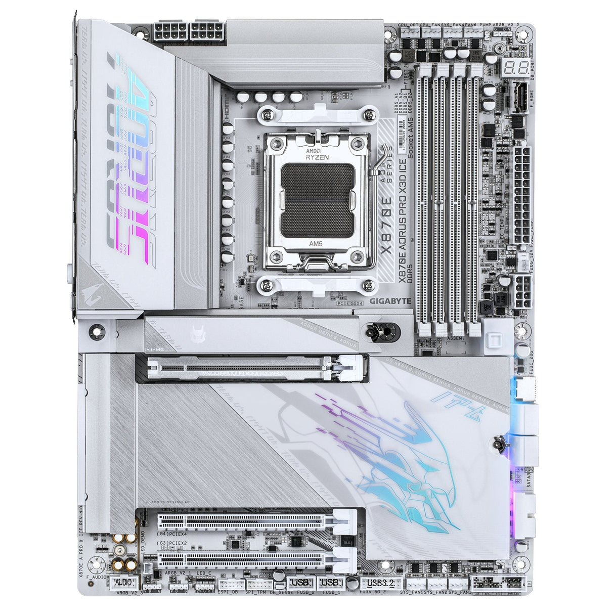 Placa Base Gigabyte Ga-X870e A Pro X Ice (Am5) (D) X870e A Pro X Ice