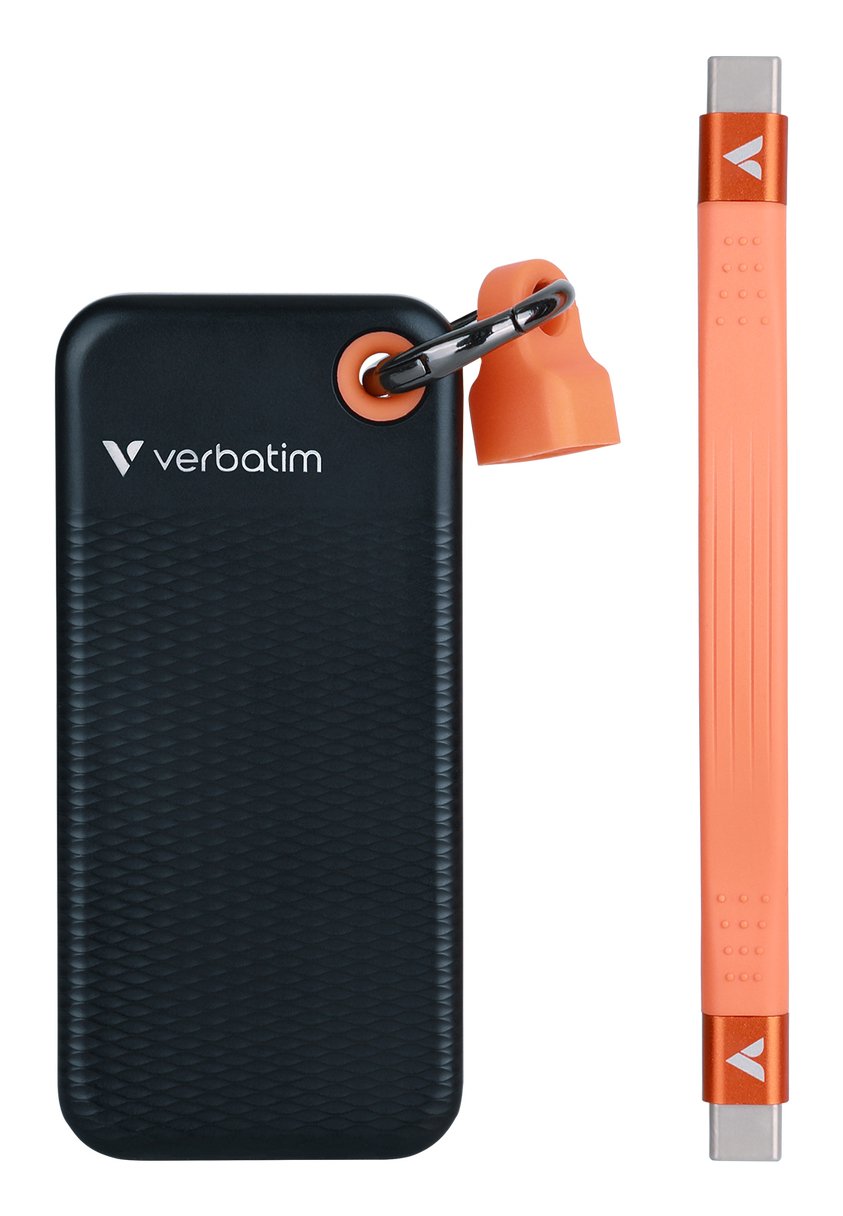Verbatim Ssd 512gb, Usb 3.2, Tipo-C, Pocket, Negro/Naranja