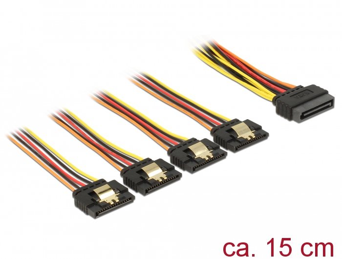 EAN 4043619601561 - DeLOCK 60156 cable de SATA 0,15 m SATA de 15 pines 4 x SATA de 15 pines Multicolor imagen 2