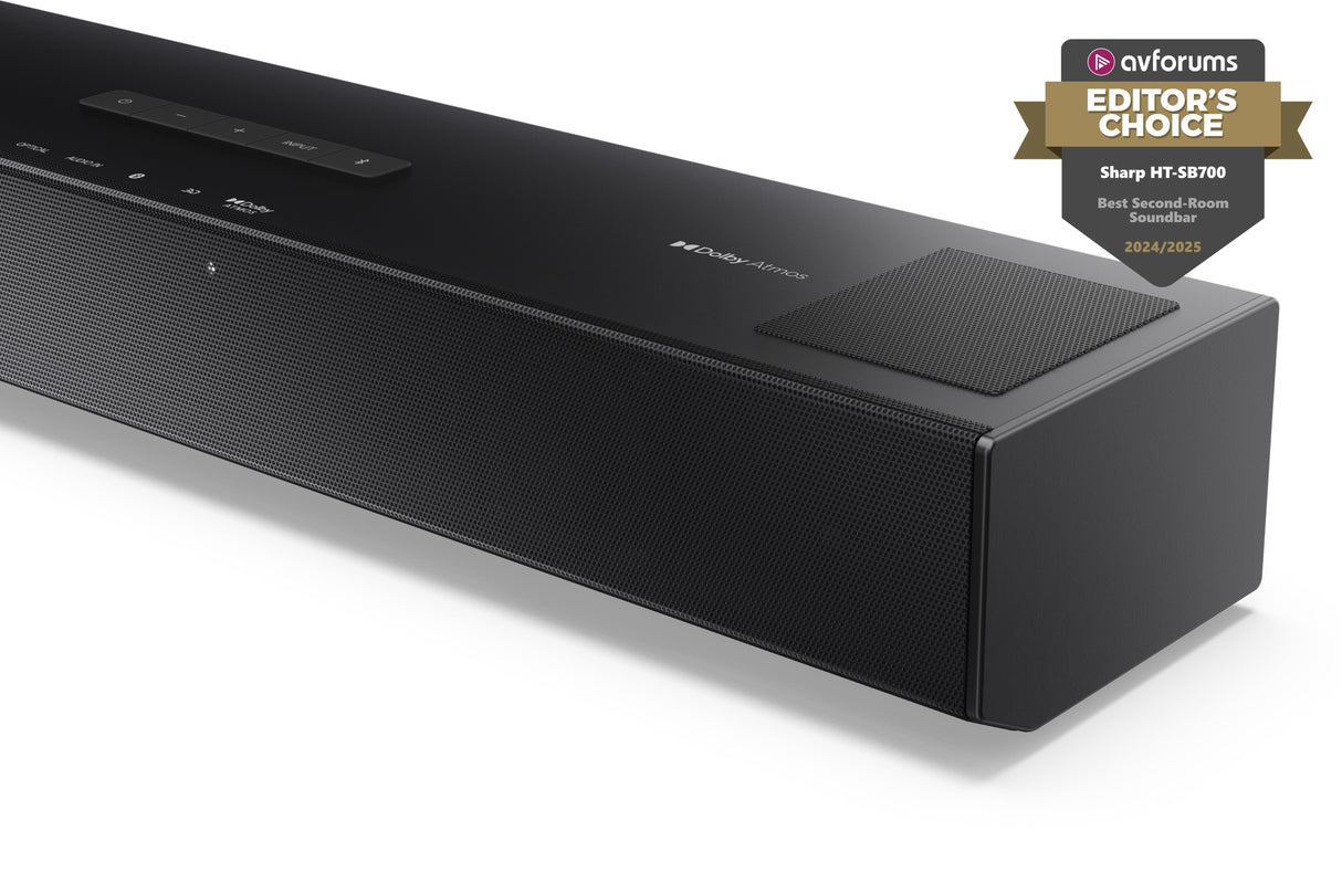 Barra De Sonido Sharp Ht-Sb700 2.0.2 Compact, Dolby Atmos, Bluetooth Con Hdmi Earc/Cec, Potencia Total De 140w, 92cm, Color Negro