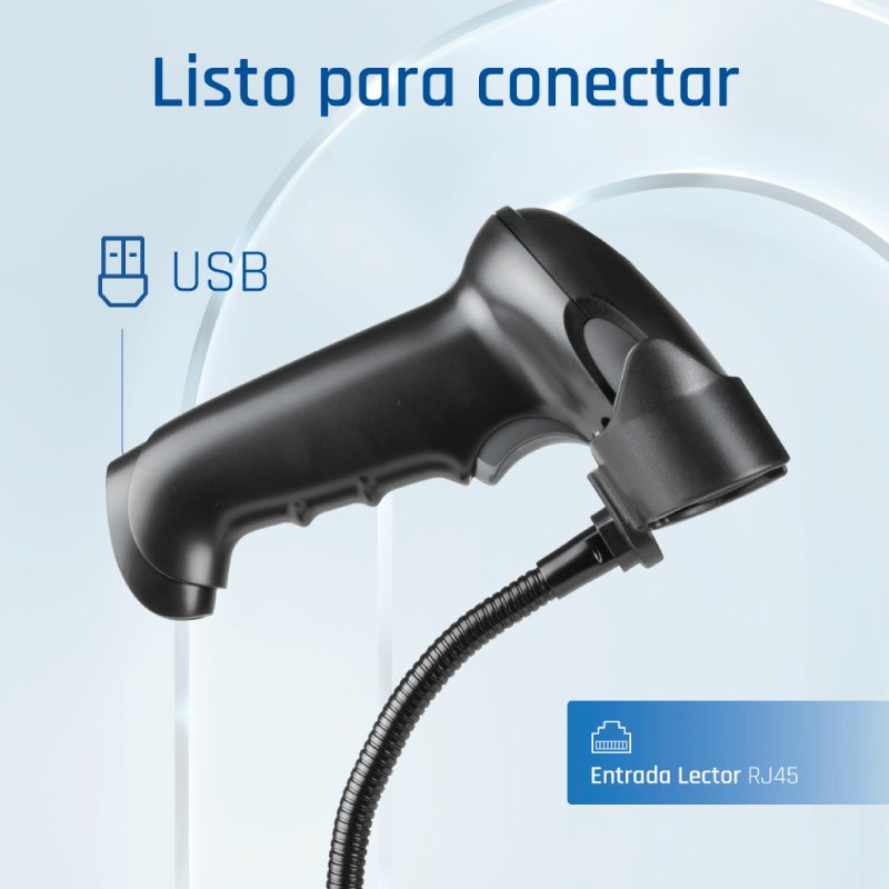 EAN 8435364320143 - iggual L2DUSB-G-AX Lector de códigos de barras portátil 1D/2D CMOS Negro imagen 3