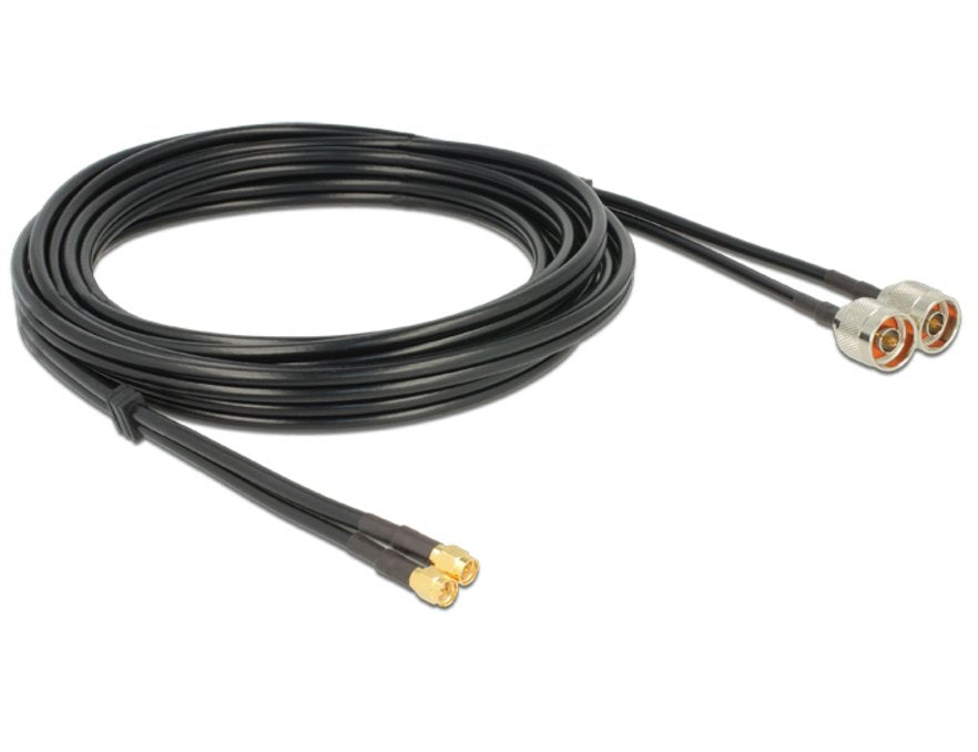 Delock Cable De Antena N Macho > Sma Macho Twincable Rg-58 A/U 5 M