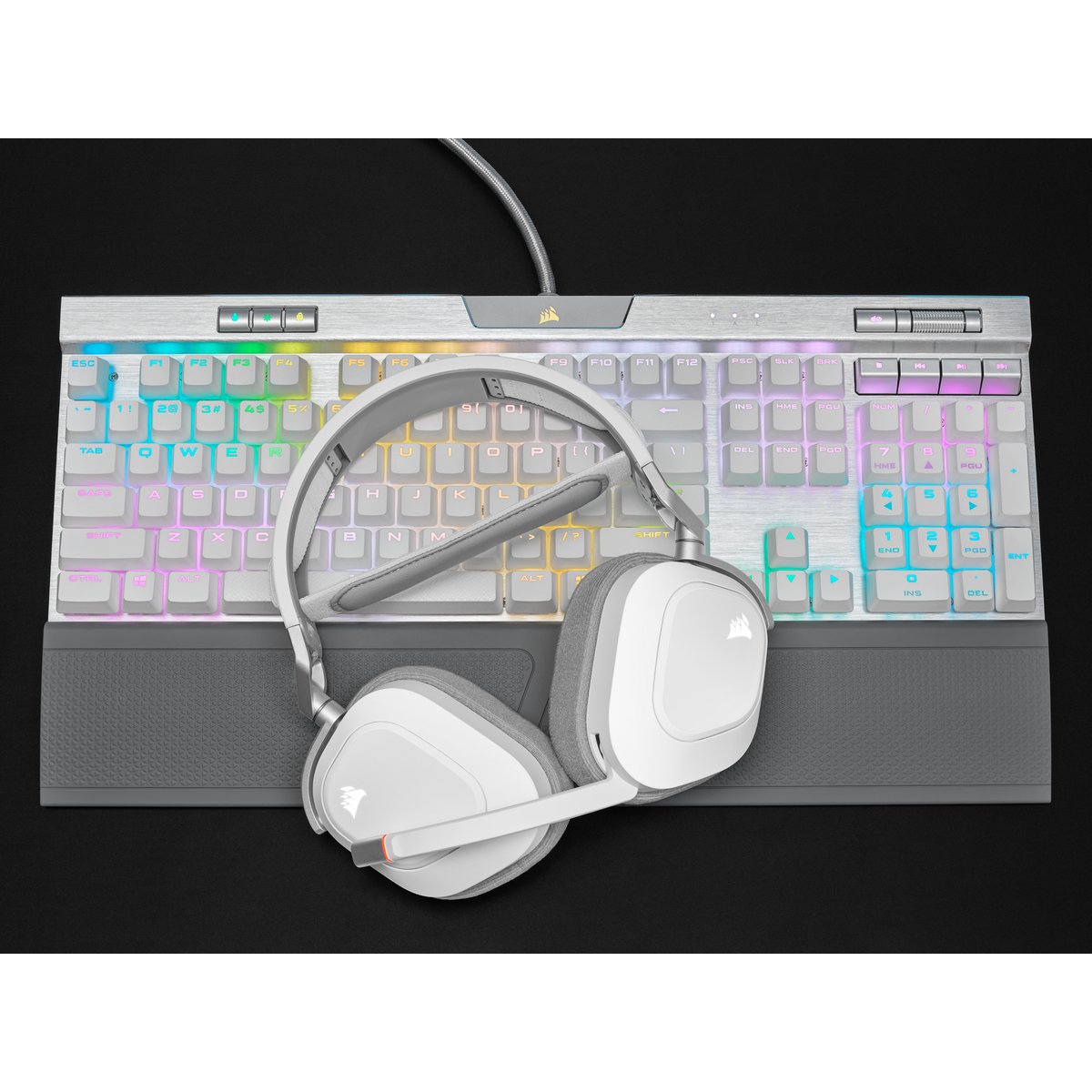 Auriculares Corsair Hs80 Rgb Wireless Blanco Ca-9011236-Eu