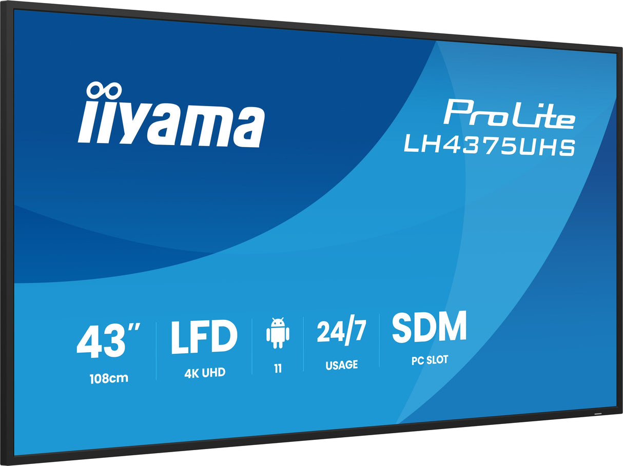 Iiyama 108cm (42,5") Lh4375uhs-B2ag 16:9 2xhdmi+3xdp+2xusb