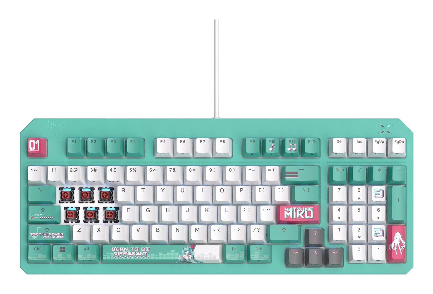 Asus Tuf Gaming K3 Gen Ii Hatsune Miku Edition Teclado 96% Compact Backlit Usb Verde