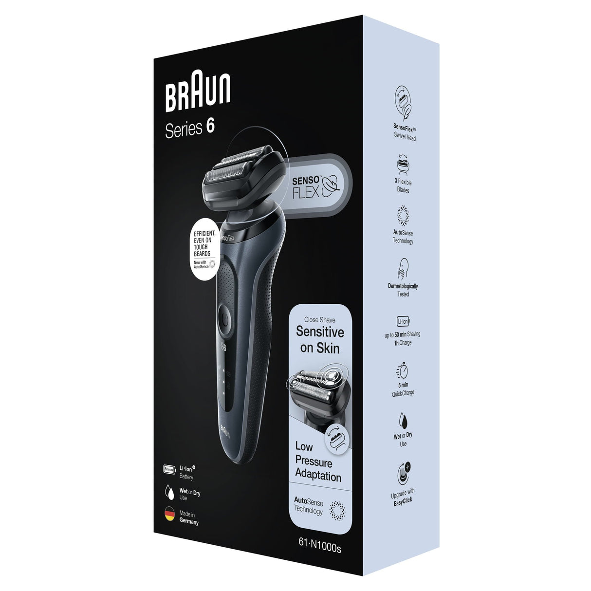EAN 4210201432920 - Braun Series 6 61-N1000s Máquina de afeitar de láminas Negro, Gris imagen 4