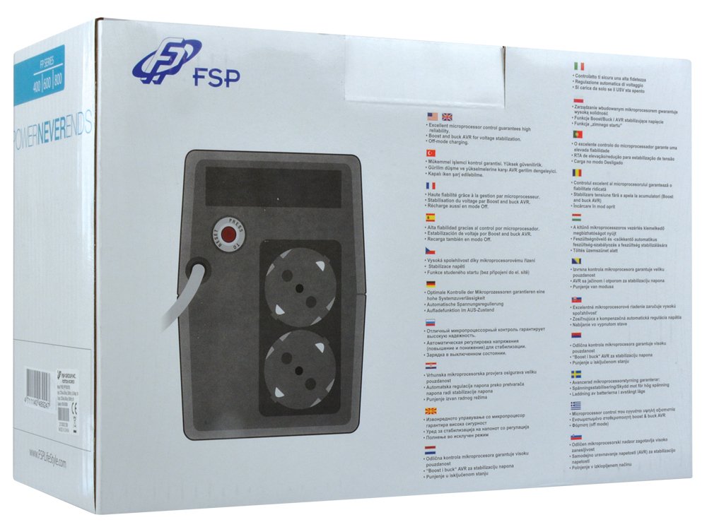 EAN 4711140489254 - FSP FP 800 sistema de alimentación ininterrumpida (UPS) 0,8 kVA 480 W 2 salidas AC imagen 5