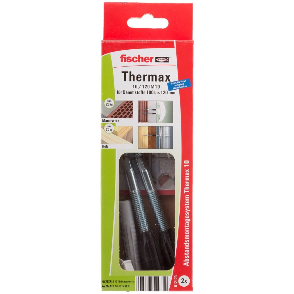 EAN 4048962114775 - Fischer 512173 tornillo de anclaje y taco 2 pieza(s) Juego de enchufes de pared y tornillos 70 mm imagen 4
