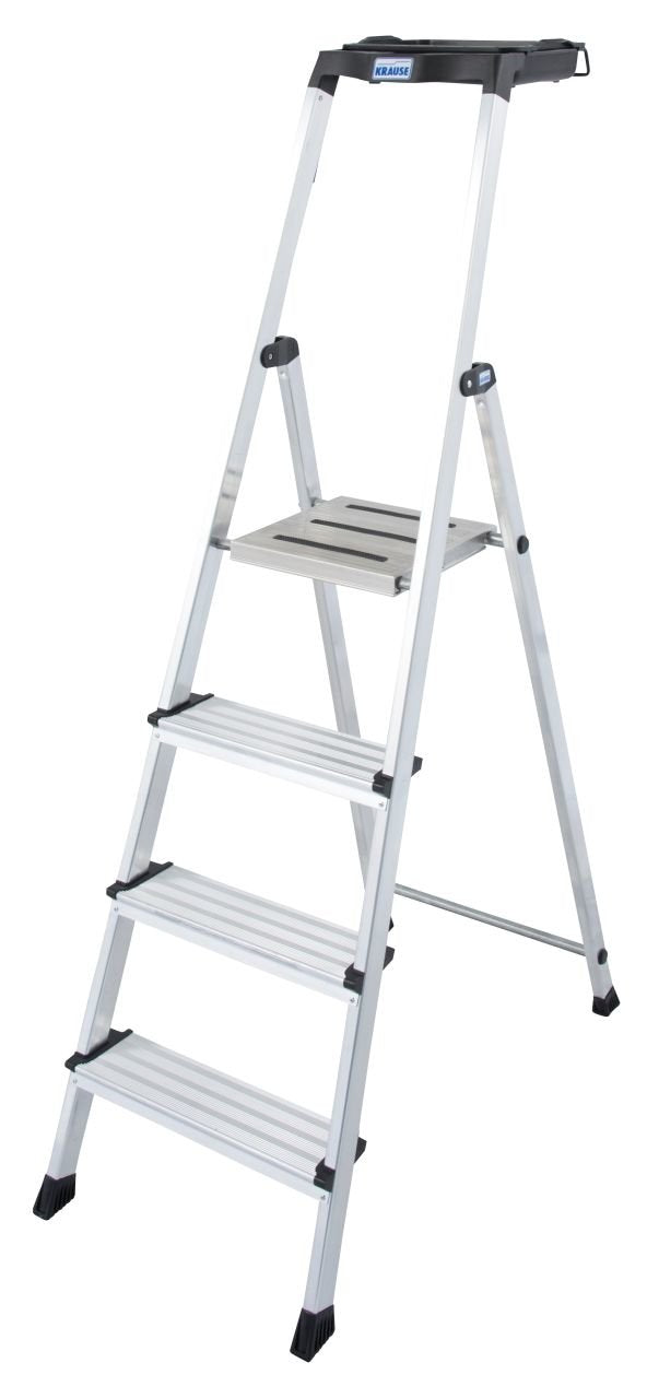 Escalera 4 Peldaños De Aluminio Krause Secury 126528