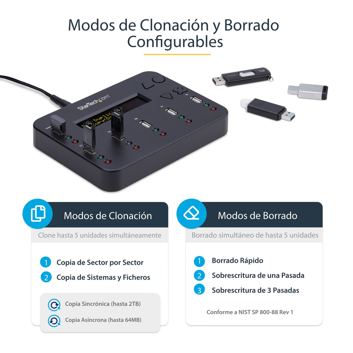 EAN 0065030856508 - StarTech.com USBDUP15 duplicador de datos y soporte Duplicador de pendrives Negro 5 copias imagen 8