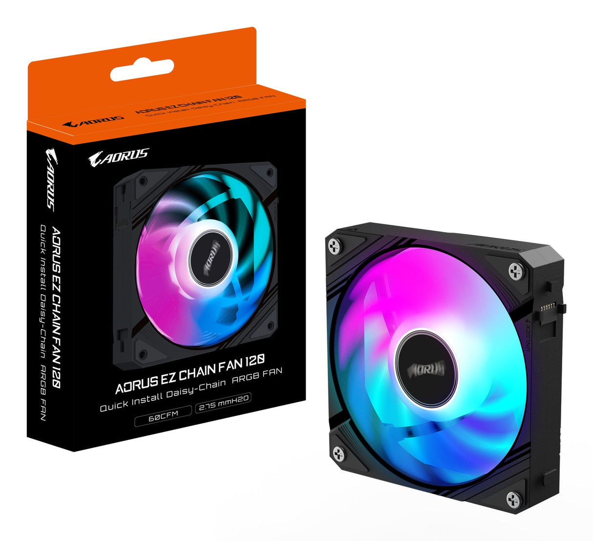 EAN 4719331555184 - GIGABYTE AORUS EZ CHAIN FAN 120 Placa base Ventilador 12 cm Negro 1 pieza(s) imagen 7