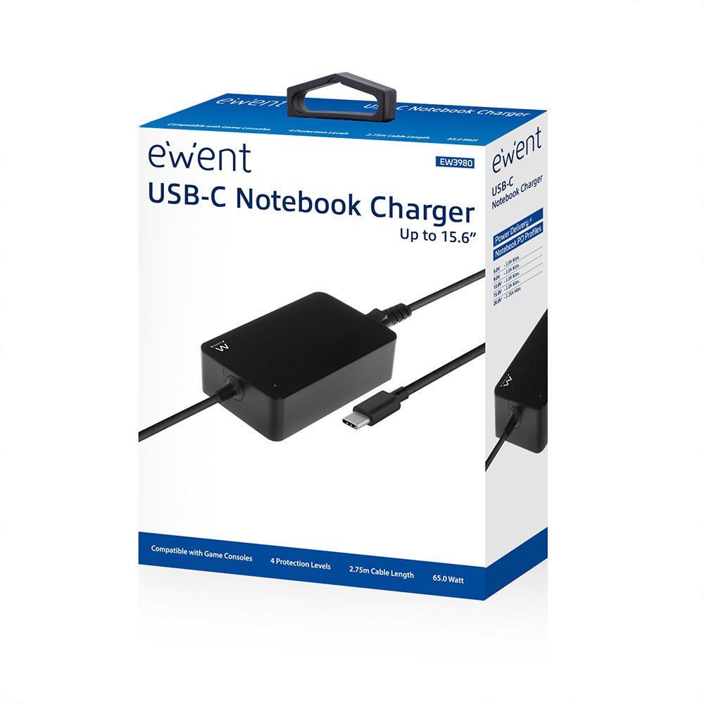EAN 8054392613524 - Ewent EW3980 adaptador e inversor de corriente Interior 65 W Negro imagen 5