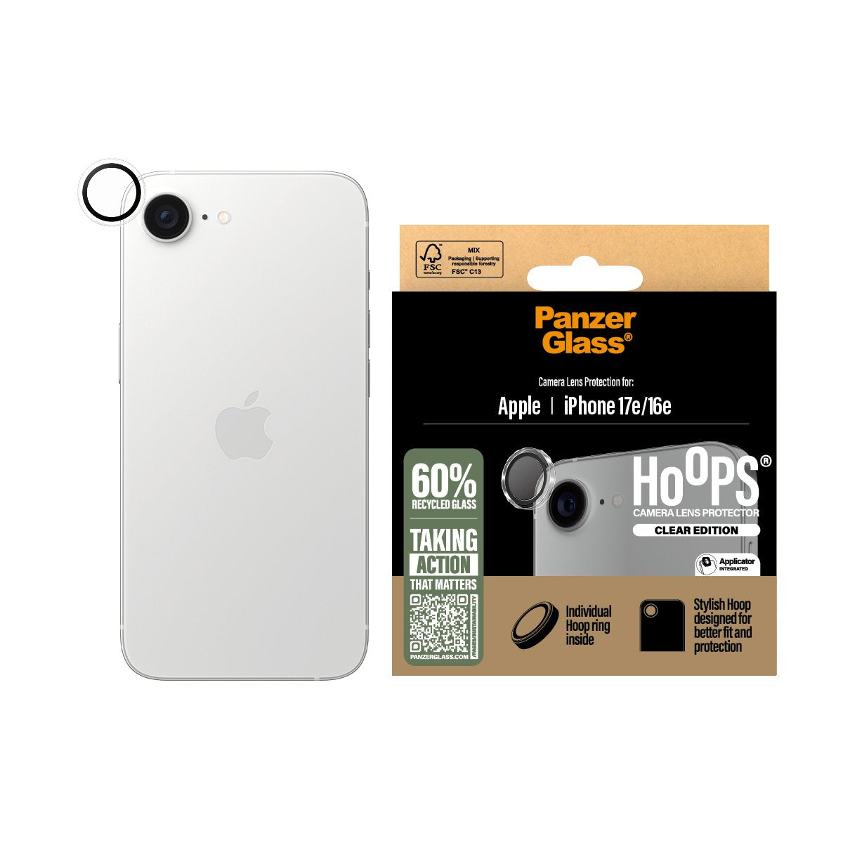 EAN 5715685021039 - PanzerGlass ® Hoops® Camera Lens Protector Transparent iPhone 17e | 16e Protector de pantalla Apple 1 pie imagen 2