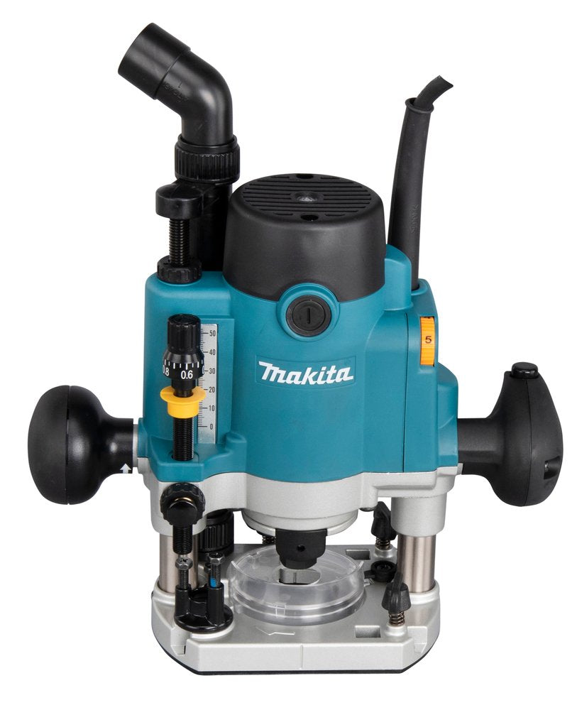 Fresadora Makita Rp1111cjfa Azul/Negro, 1100 W, Tamaño Makpac 3, Incluye Juego De Cortadores De 12 Piezas