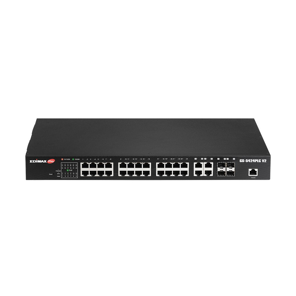 Edimax Pro Gs-5424plc V2 28 Puertos Poe + Switch Gigabit +4 Xsfp 19 "