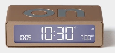 Lexon Flip Mini Dual-Sided Alarm Clock Soft Gold Lr158d1