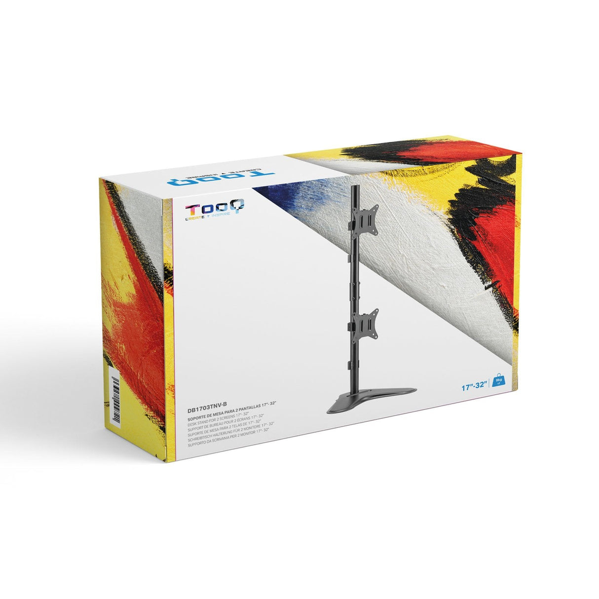 Tooq Soporte De Mesa Para 2 Monitores En Vertical De 17"-32" - Giratorio E Inclinable - Peso Max 9kg X Brazo - Vesa