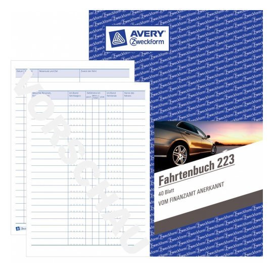 Avery Zweckform Fahrtenbuch - 40 Hoja - A5 (148 X 210 Mm)
