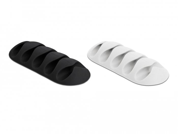 Delock Cablehalter Mit 5 Durchführungen Selbstklebend Set 6 Stück Schwarz Weiss
