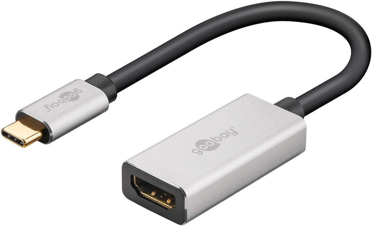 Adaptador Goobay Usb-C 4.0 > Hdmi(Negro/Plata, 15cm)