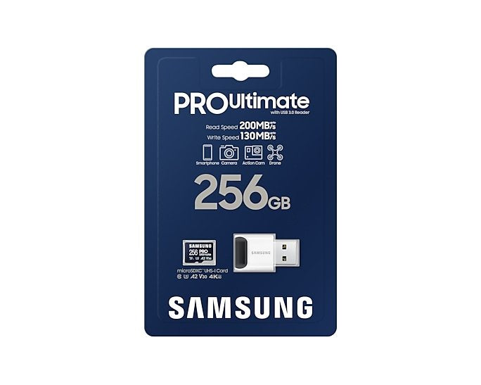 Samsung 256gb Pro Ultimate Microsd Card + Card Reader