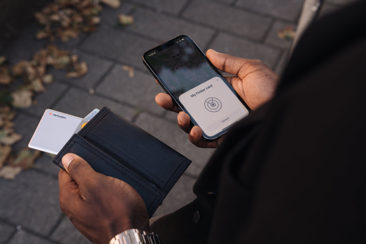 1x2 Verbatim My Finder Card Bt Schwarz/Silber Myfcr-02bs 32140