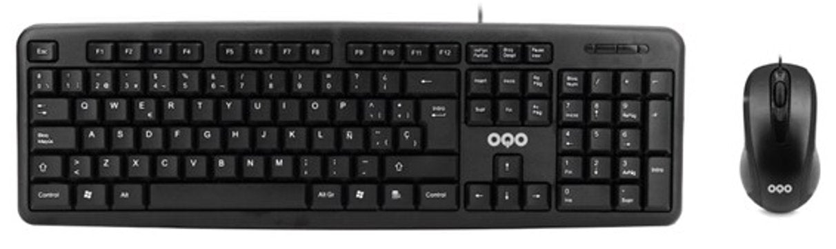 Teclado Español + Ratón Oqo Oqo-Tr001-U Usb Qwerty Negro
