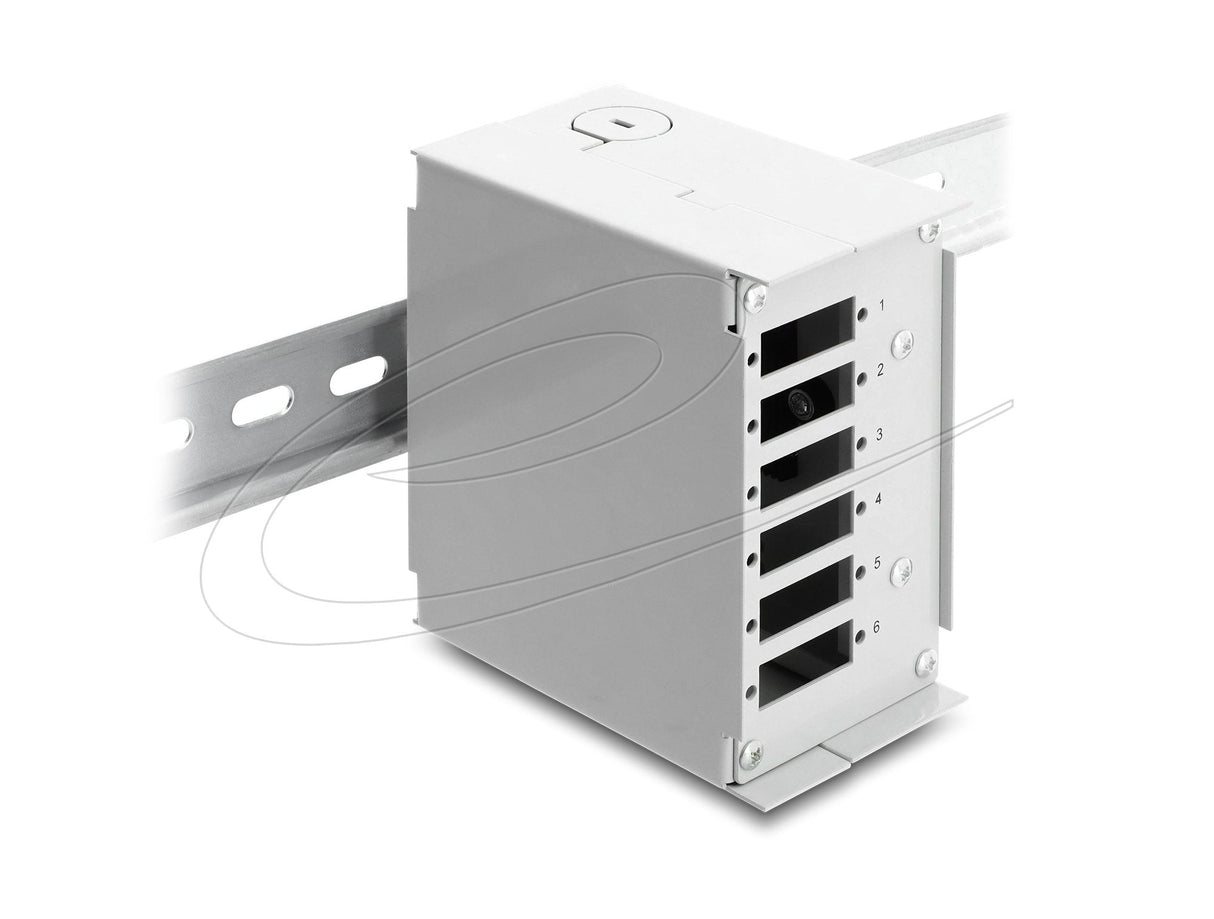 Lwl Patchfeld 6 Port Für Sc Duplex Oder Lc Quad Grau Metall Zur Hutschienen Montage