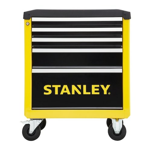 Carro De Taller Stanley Con 5 Cajones, Carro Para Herramientas Amarillo/Negro, Capacidad De Carga De Hasta 300 Kg Stst74305-1