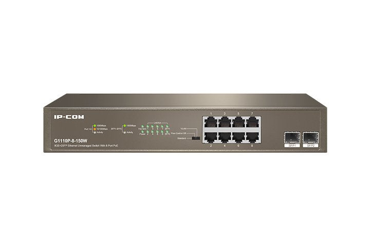 Switch Ip-Com 8p Gigabit+2sfp G1110p Poe G1110p-8-150w