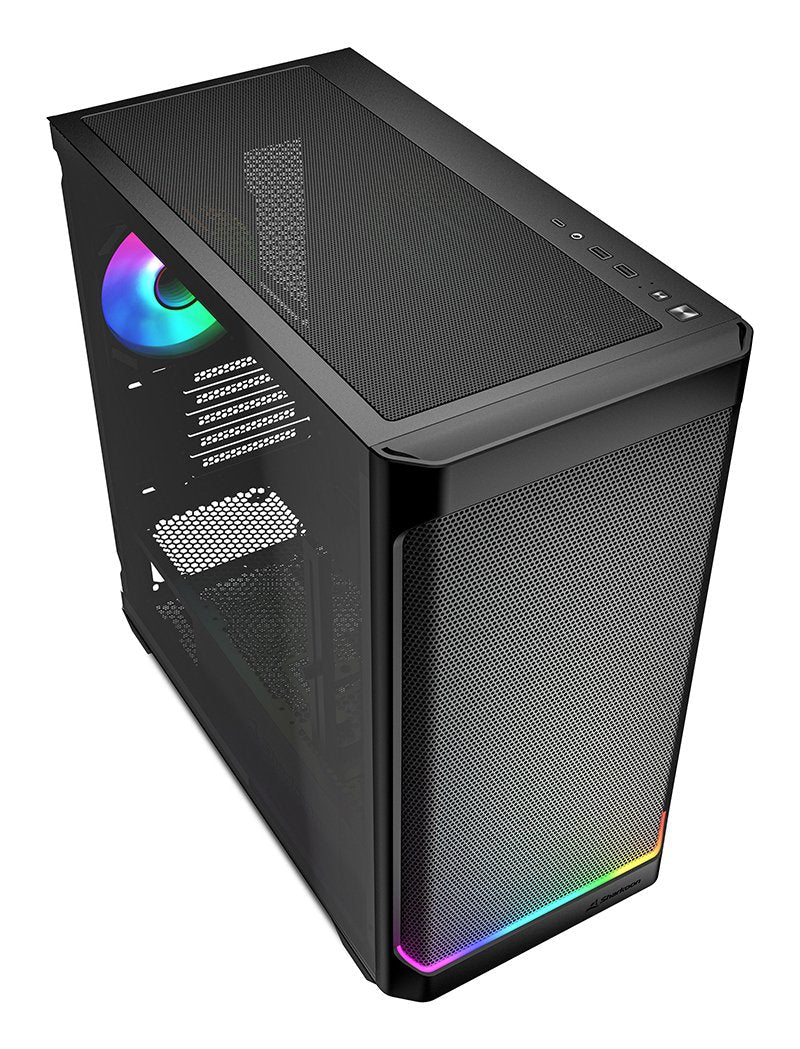 Caja Pc Sharkoon Mk4w Rgb Strip Negra, Cristal Templado 4044951041763
