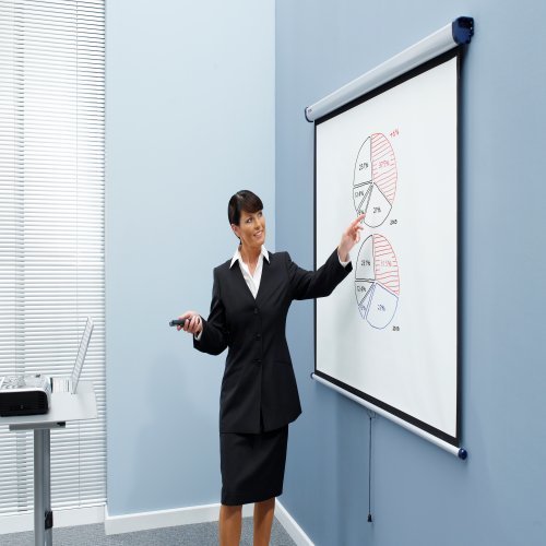 Nobo Pantalla Proyeccion Pared 2000x1513mm Blanca Mate 4:3 - Montaje En Pared O Techo - Carcasa Protectora - Alta