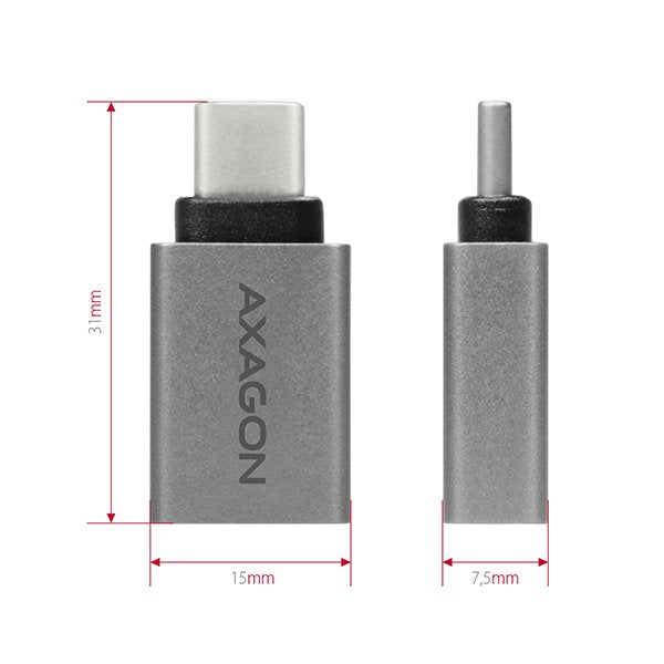 Adaptador Axagon Usb-C 3.1 M Auf Usb-A Aluminio - Negro