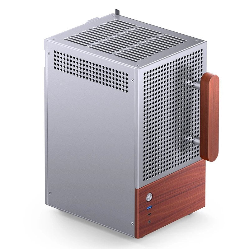 Jonsbo T6 Pc Carcasa, Mini-Tower, Mini-Itx, Tempered Glass, Madera - Plateado