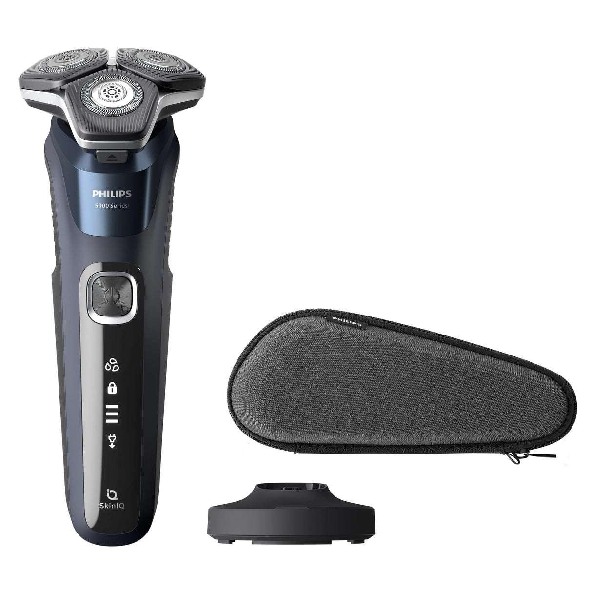 EAN 8720689008037 - Philips SHAVER Series 5000 S5885/35 afeitadora Máquina de afeitar de rotación Recortadora Negro, Azul imagen 2