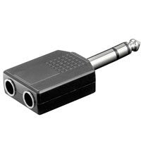 Adaptador 6,3mm M 3-Pin St A 2x6,3mm H 3-Pin St Compacto Negro