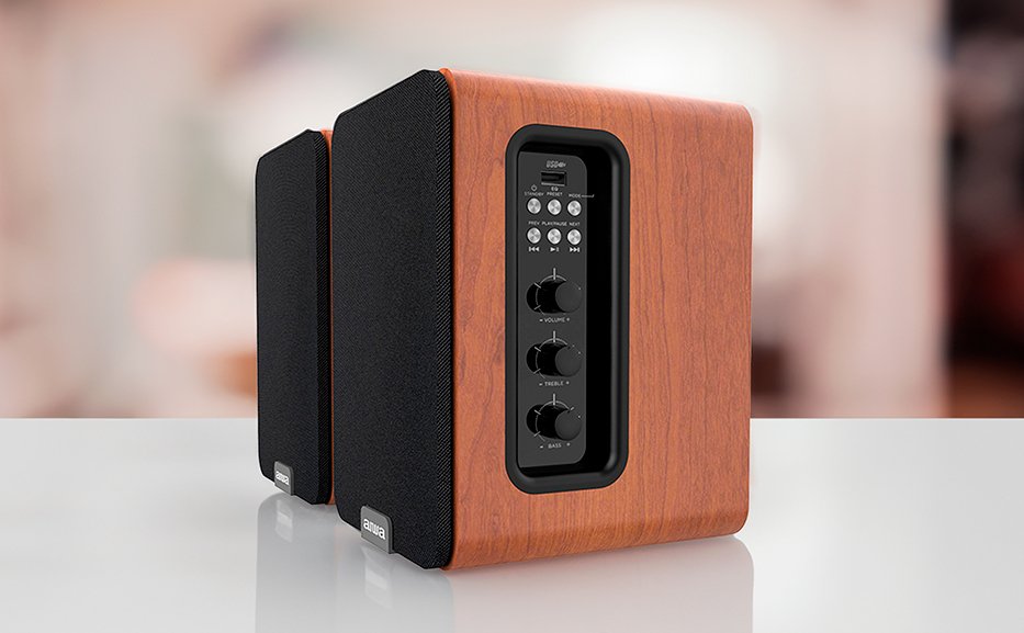 Aiwa Sp-A200 Madera 50w Sistema De Altavoces De Alta Fidelidad