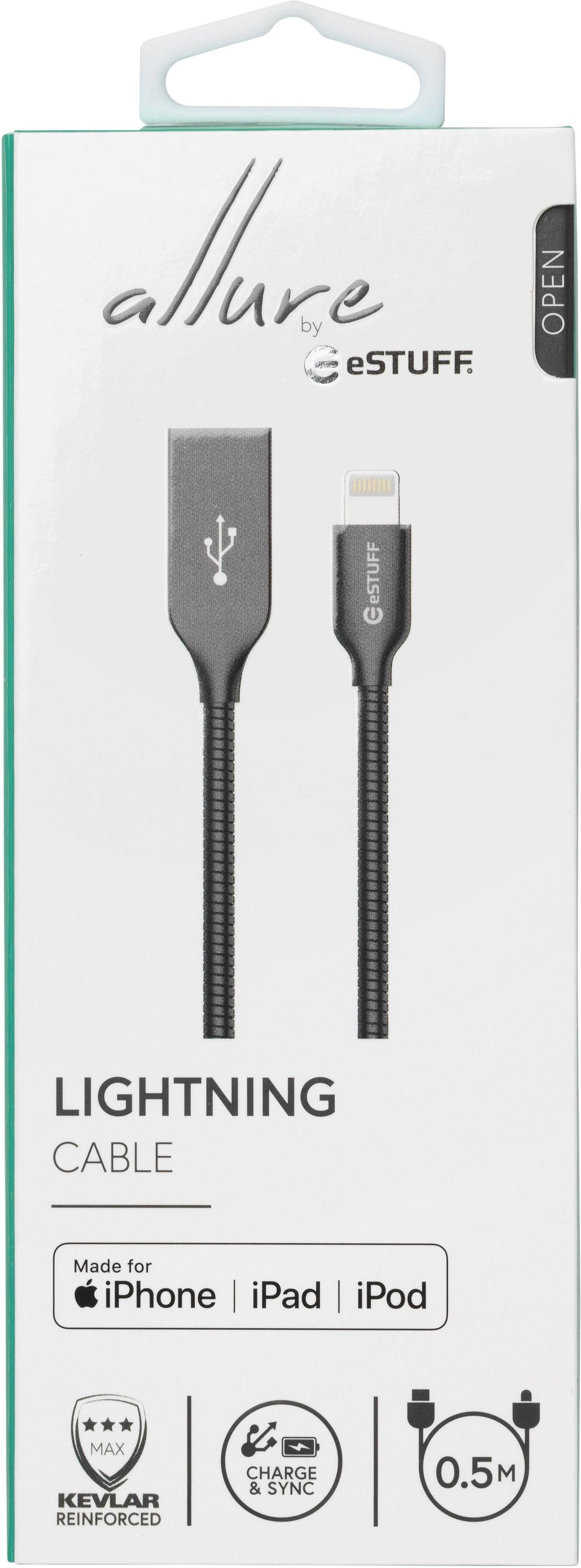 EAN 5706998334336 - eSTUFF ES601065 cable de conector Lightning 0,5 m Gris imagen 3