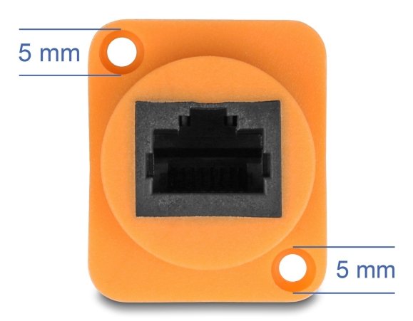 Delock D-Typ Rj45 Cable Stecker Zu Buchse Cat.5e Utp Naranja Schwarz 30 Cm