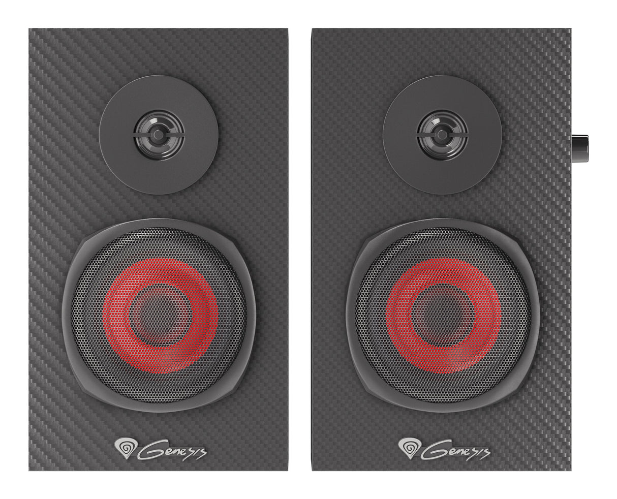 Natec Altavoces 2.0 Genesis Helium 200 10 W Negro, Rojo Alámbrico