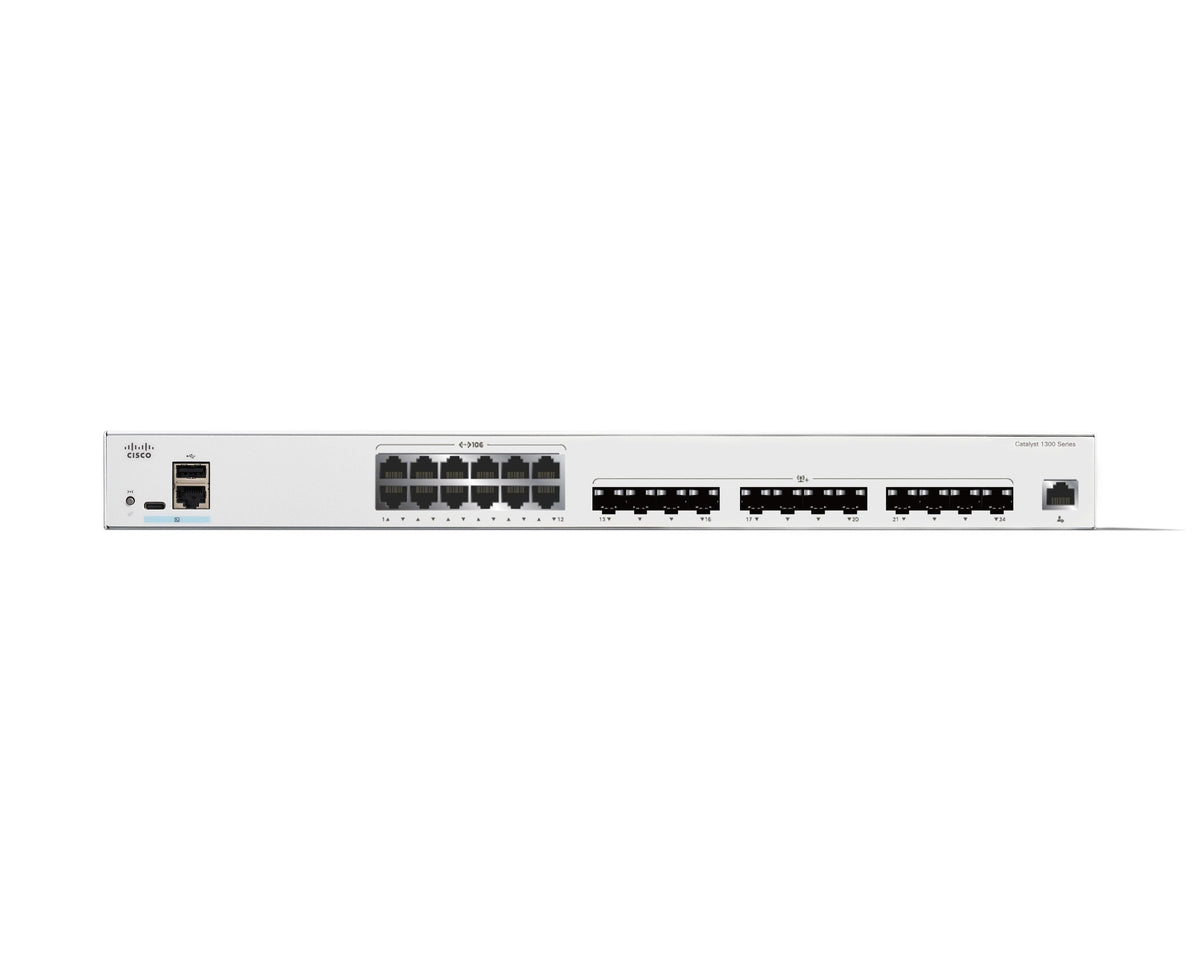 Cisco Catalyst 1300-24xts Conmutador L3 Inteligente 12 X 10 Gigabit Ethernet + 12 X 10 Gigabit Sfp+ Montable En Rack Refabricado
