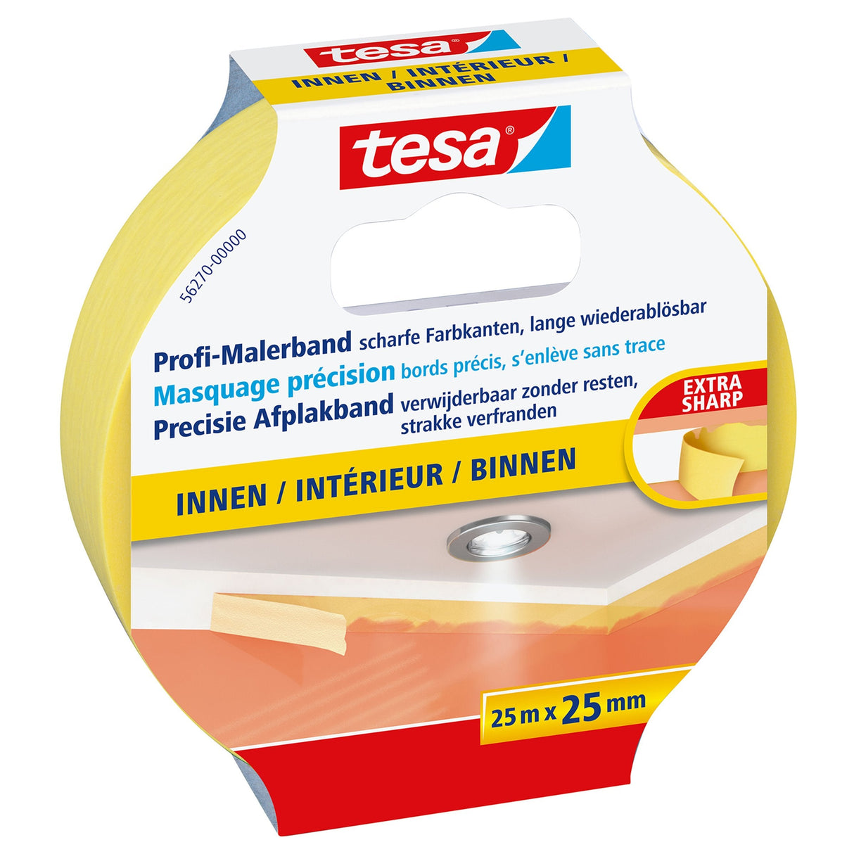 Tesa 56270 25 M Cinta De Pintor Apto Para Uso En Interior Papel Amarillo