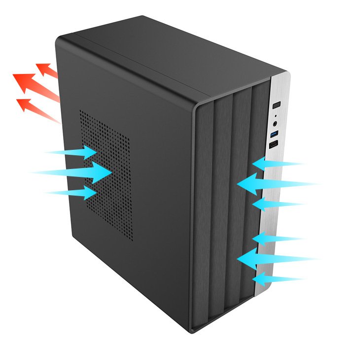 Coolbox Caja Microatx M870 Gpu Max 265mm Acero Resistente Spcc Integrado Puerto Usb-C Negra
